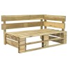 Divano da Giardino su Pallet con Cuscini Sabbia Legno Pino