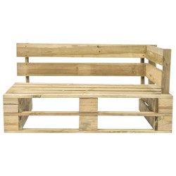 Divano da Giardino su Pallet con Cuscini Sabbia Legno Pino