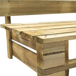 Divano da Giardino su Pallet con Cuscini Sabbia Legno Pino