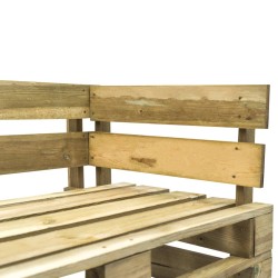 Divano da Giardino su Pallet con Cuscini Sabbia Legno Pino