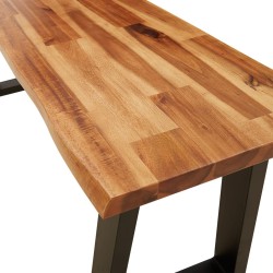 vidaXL Panca con Bordi Vivi 110 cm in Legno Massello di Acacia