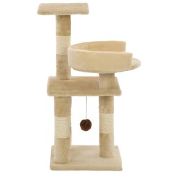   Albero per Gatti con Tiragraffi in Sisal 65 cm Beige