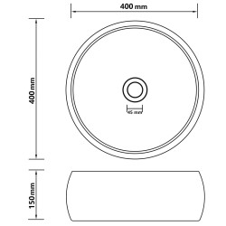   Lavandino Lusso Rotondo Blu Scuro Opaco 40x15 cm in Ceramica