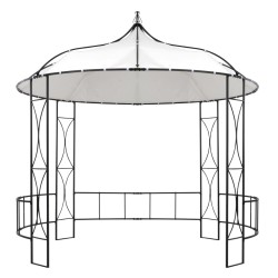 Gazebo 300x290 cm Bianco Rotondo