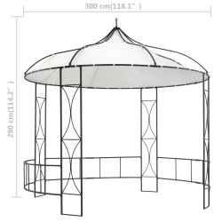 Gazebo 300x290 cm Bianco Rotondo