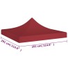   Tetto per Tendone per Feste 3x3 m Rosso Borgogna 270 g/m²