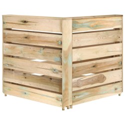 Divano Angolare da Giardino su Pallet Legno di Pino Impregnato