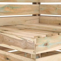 Divano Angolare da Giardino su Pallet Legno di Pino Impregnato