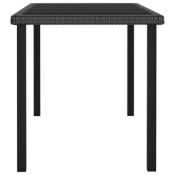   Tavolo da Pranzo da Giardino Nero 140x70x73 cm in Polyrattan