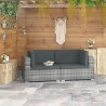   Poltrone Modulari ad Angolo con Cuscini 2 pz Polyrattan Grigio