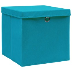 Contenitori con Coperchio 4 pz 28x28x28 cm Blu Baby