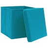 Contenitori con Coperchio 4 pz 28x28x28 cm Blu Baby