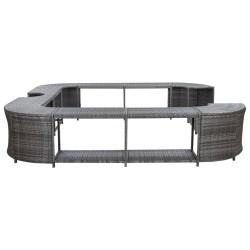   Bordo Spa Quadrato Grigio 268 x 268 x 55 cm in Polyrattan