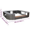   Bordo Spa Quadrato Grigio 268 x 268 x 55 cm in Polyrattan