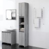   Armadio Bagno Rovere Grigio 30x30x183,5cm Legno Ingegnerizzato