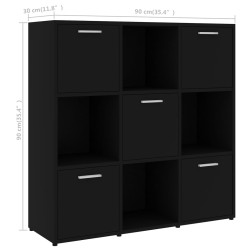   Libreria Nera 90x30x90 cm in Truciolato