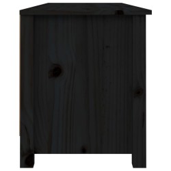   Scarpiera Nera 110x38x45,5 cm in Legno Massello di Pino