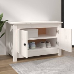   Scarpiera Bianca 70x38x45,5 cm in Legno Massello di Pino