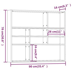   Mensola a Muro Rovere Marrone 90x16x78 cm in Legno Ingegnerizzato