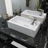   Lavandino con Foro Rubinetto Rettangolare Ceramica 46x25,5x12cm