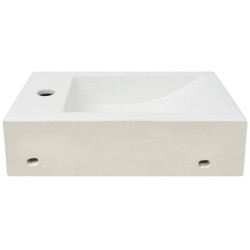   Lavandino con Foro Rubinetto Rettangolare Ceramica 46x25,5x12cm