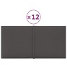    Pannelli Murali 12 pz Grigio Scuro 30x15 cm Tessuto 0,54 m²