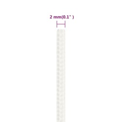   Corda Nautica Completamente Bianca 2 mm 25 m in Polipropilene