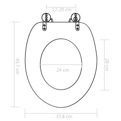   Copriwater 2 pz con Chiusura Ammortizzata in MDF Design Delfini