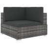   Poltrona Modulare ad Angolo 1 pz con Cuscini Polyrattan Grigio