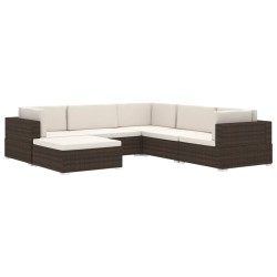   Poltrona Modulare ad Angolo 1 pz con Cuscini Polyrattan Grigio