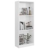   Libreria a 3 Ripiani Bianco Lucido 40x24x108 cm in Truciolato