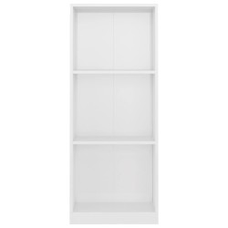   Libreria a 3 Ripiani Bianco Lucido 40x24x108 cm in Truciolato