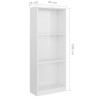   Libreria a 3 Ripiani Bianco Lucido 40x24x108 cm in Truciolato