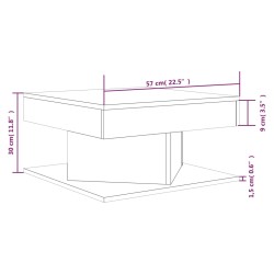   Tavolino da Salotto Rovere Fumo 57x57x30cm in Legno Ingegnerizzato