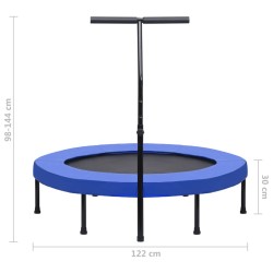   Trampolino da Fitness con Manico e Tappetino di Sicurezza 122cm