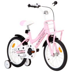 Bici per Bambini con Trasportino Frontale 16'' Bianca e Rosa