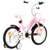 Bici per Bambini con Trasportino Frontale 16'' Bianca e Rosa