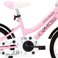 Bici per Bambini con Trasportino Frontale 16'' Bianca e Rosa