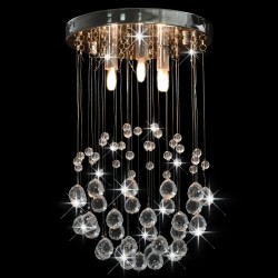   Lampadario Perle di Cristallo a Sfera Argento 3  Lampadine G9