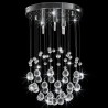   Lampadario Perle di Cristallo a Sfera Argento 3  Lampadine G9