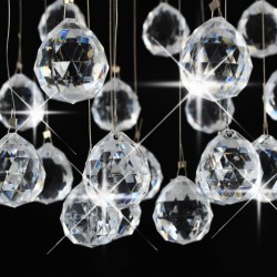   Lampadario Perle di Cristallo a Sfera Argento 3  Lampadine G9