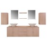   Set Mobili da Bagno 9 pz con Lavandino Beige