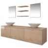   Set Mobili per Bagno 10 pz con Lavandino e Rubinetto Beige