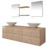   Set Mobili da Bagno con Lavandino 7 pz Beige