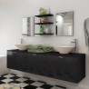   Set Mobili da Bagno 8 pz con Lavandino Nero