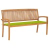   Panchina da Giardino Impilabile e Cuscino 159cm Teak Massello