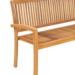   Panchina da Giardino Impilabile e Cuscino 159cm Teak Massello