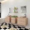   Set Mobili per Bagno 9 pz con Lavandino e Rubinetto Beige