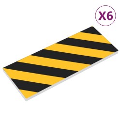   Protezioni da Parete 6 pz Giallo e Nero 50x10x2 cm Schiuma EVA