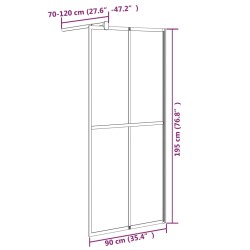   Cabina Doccia 90x195 cm Vetro Temperato Scuro